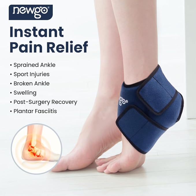 NEWGO Bundle of Cooling Eye Mask and Ankle Ice Wrap Blue
