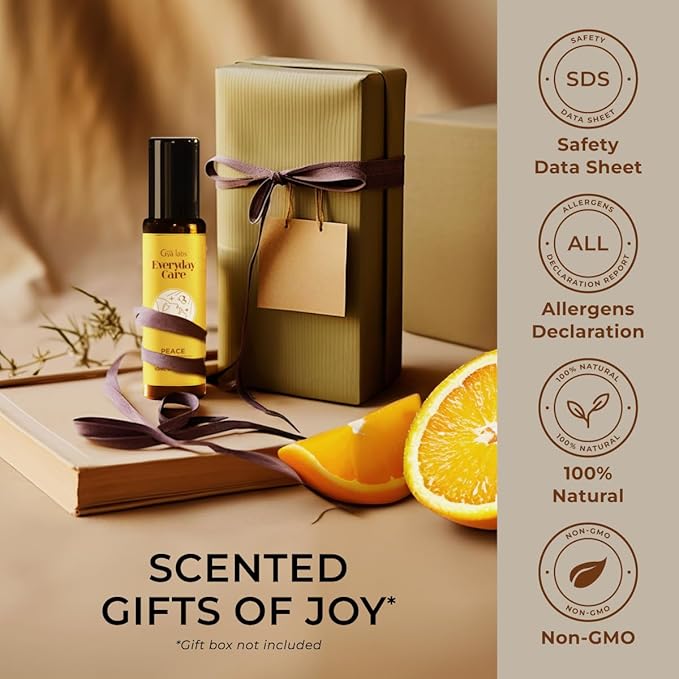 Gya Labs Peace Essential Oil Roll on - 100% Pure Natural Calming Oil for Fatigue, Blend with Patchouli, Frankincense, Aromatherapy Relaxation Gifts for Women and Men, Travel Size (0.34 Fl Oz)