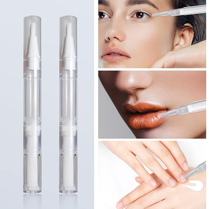 12 Pack 3 Ml Transparent Twist Pens Empty with Brush ,Cuticle Oil Bottles Empty,Cuticle Oil Pen Empty for Lip Gloss Nail Polish Eyelash Growth Liquid