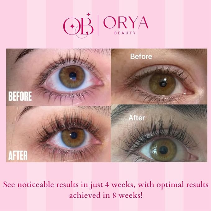 ORYA BEAUTY - Advanced Eyelash Growth Serum - Boosts Length, Thickness, & Strength with 100% Natural, Vegan Ingredients - Nourishes, Strengthens, & Irritation-Free Lashes for Fuller, Healthier Look