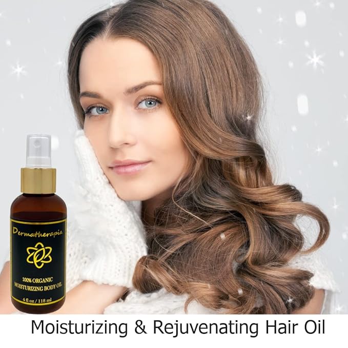 100% Organic Luxury Body Oil, Hair Oil, and Face Oil -Smoothing for Aging Skin, Scalp, and Problem Skin. Ultra Moisturizing and Delivers Nutrients to Promote Soft Skin and Silky Hair. Absorbs Quickly