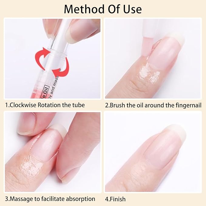 8pcs Cuticle Oil Pen for Nails Care,Nail Oil for Strength,Nourish Moisten Care to Reduce Nail Cracking and Dry for Weak peeling brittle and thin nails