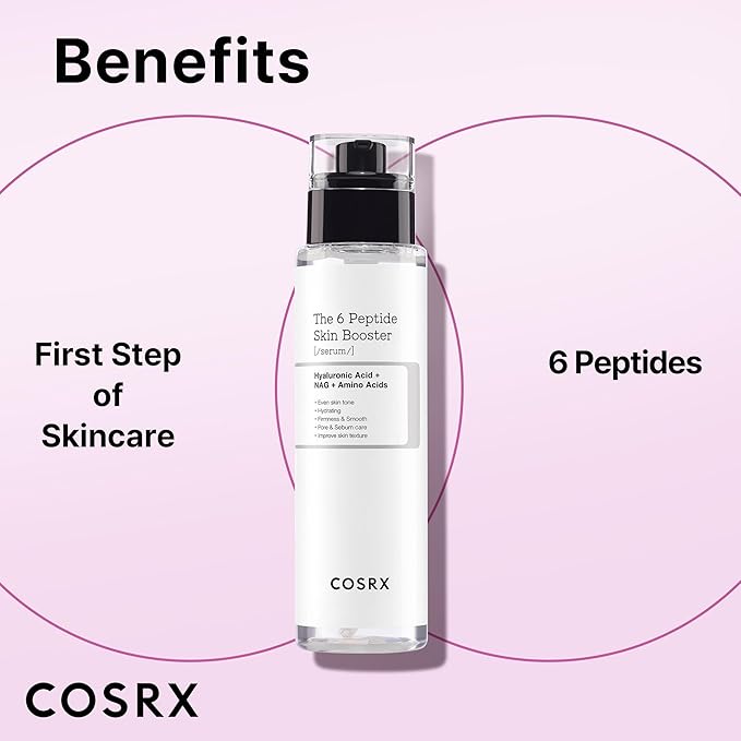 COSRX 6X Peptide Collagen Booster Toner Serum, Mothers day gifts for mom, Niacinamide & Hyaluronic Acid Facial Essence for All Skin Types, Korean Skin Care, Paraben Free, 150mL/5.07 Fl.Oz