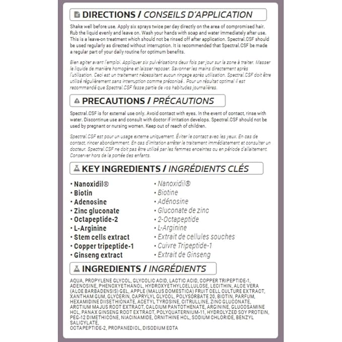 DS Labs Spectral Women's Formally Spectral.CSF - Hair Density Serum for Women, Thickening, Strengthening, Volumizing, Fuller-Looking Hair, 60mL, Packaging May Vary (Pack of 3)