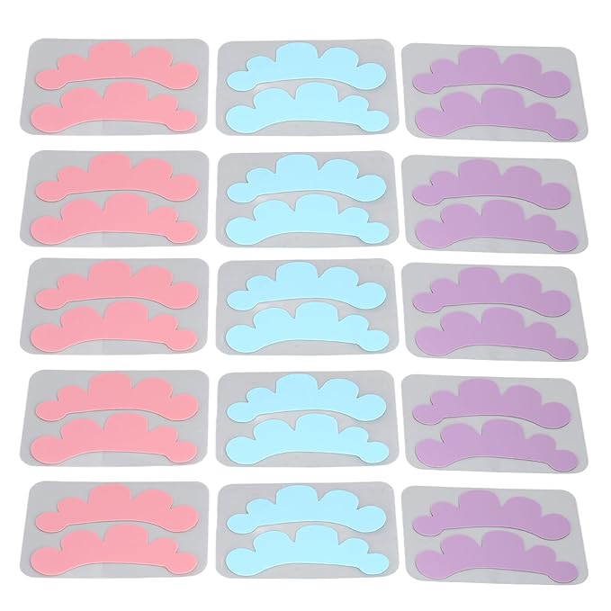 15 Pairs Eyelash Extension Under Eye Pads Cloud Shaped Reusable Silicone Lash Grafting Eye Pads Blue