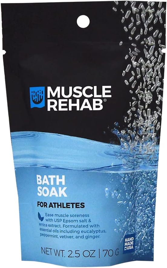 (5) 2.5oz Travel Bath Epsom Soak Packets Arnica Infused Magnesium Salt, Body, Hand and Foot Pain Relief, Sore Feet Relief, Essential Oils in Epsom Salt Foot soak for Pain Relief