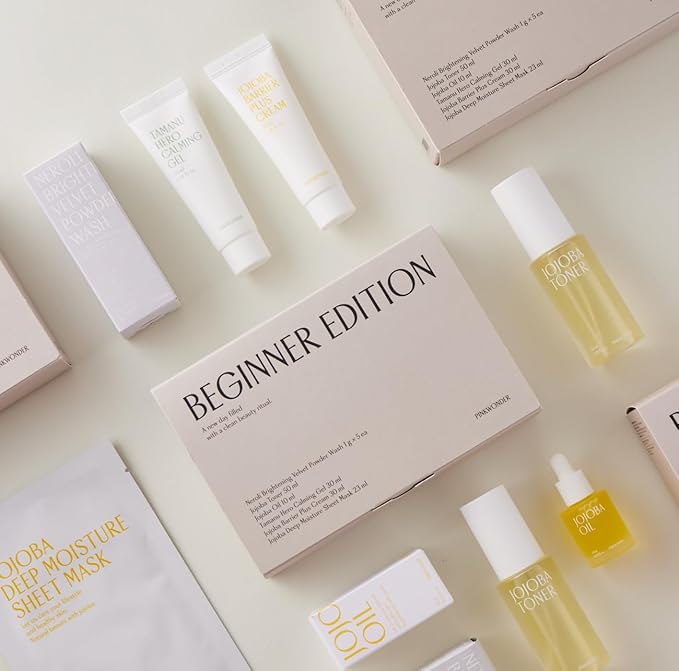Beginner Edition Skincare Set | USDA Organic Jojoba Oil | Hydrating & Soothing Routine | Travel Essentials for Women | Korean Skincare Gift