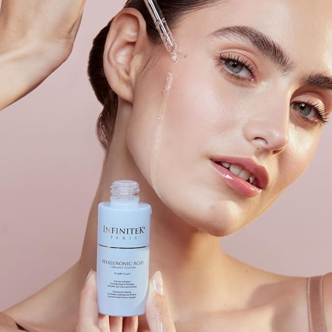Infinitek Paris Skin Care Organic Facial Hyaluronic Acid Serum - 1 Fl Oz, Hydrating Face Serum - Premium Anti-Aging Moisturizer Hyaluronic Acid with Organic Silicon for Radiant Skin