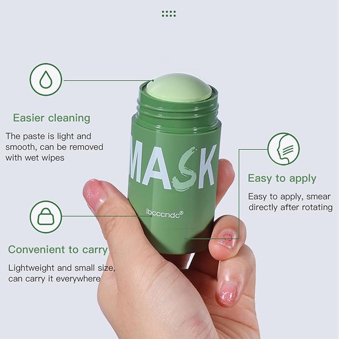 2PCS Deep Cleanse Mask Stick for Face,Blackhead Remover with Green Tea Extract,Poreless Deep Cleanse Mask Stick for Purifying,Moisturizing,Oil Control Reduce for Women and Men