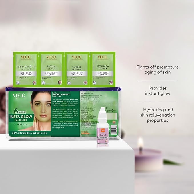 VLCC Salon Series Instaglow Facial Kit (6 Facials)(240gm+12ml)