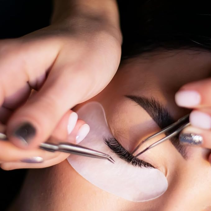 i-Laesh 100 Pairs Eye Pads for Lash Extensions - 100% Natural Aloe Vera Hydrogel Gel Under Eye Pads - Lint Free, Stick Well, Fits Most Eye Shapes Lash Extension Supplies Makeup Tools - U Eye Pads