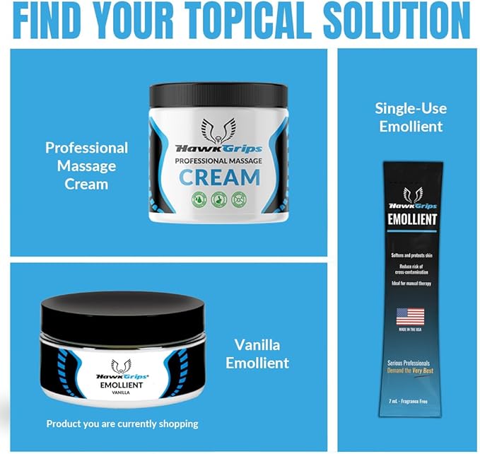 8oz Massage Emollient, Vanilla, Emollient for IASTM and Massage, Soft Tissue Mobilization & Lubrication for Massage Therapy, Shea Butter, Oil Based, Vegan, Cream Alternative, Pack of 5