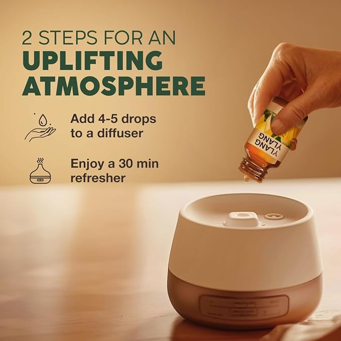 Kukka Ylang-Ylang Essential Oil for Skin Hair & Diffuser - 0.34 Fl Oz - 100% Pure Natural, Floral Scent, for Aromatherapy,Bath Bomb & Soap Making Scent DIY