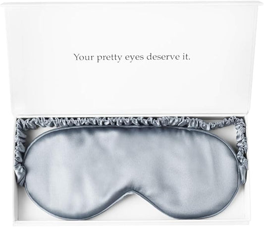 Silk Sleep Mask Light Blocking Luxury 19mm Silk Eye Mask 100% Mulberry Eye Cover Blindfold Ultra Soft Light and Comfy Anti Aging Skin Care with Travel Bag Gift Package