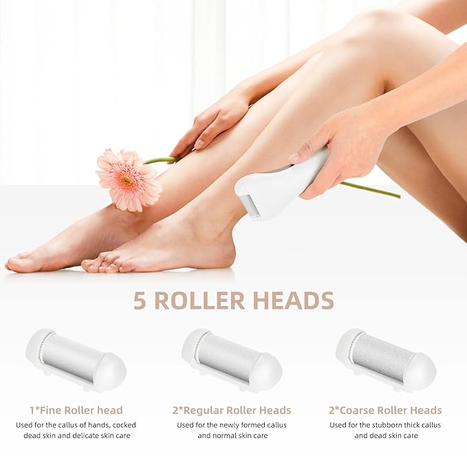 Callus Remover for Feet, Nicebirdie Electric Foot File Callus Removers Rechargeable Waterproof Pedicure Tools Foot Scrubber Shaver Feet Care Tool for Cracked Heels Dead Skin (Golden)