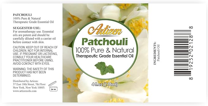 Artizen 4oz Oils - Patchouli Essential Oil - 4 Fluid Ounces