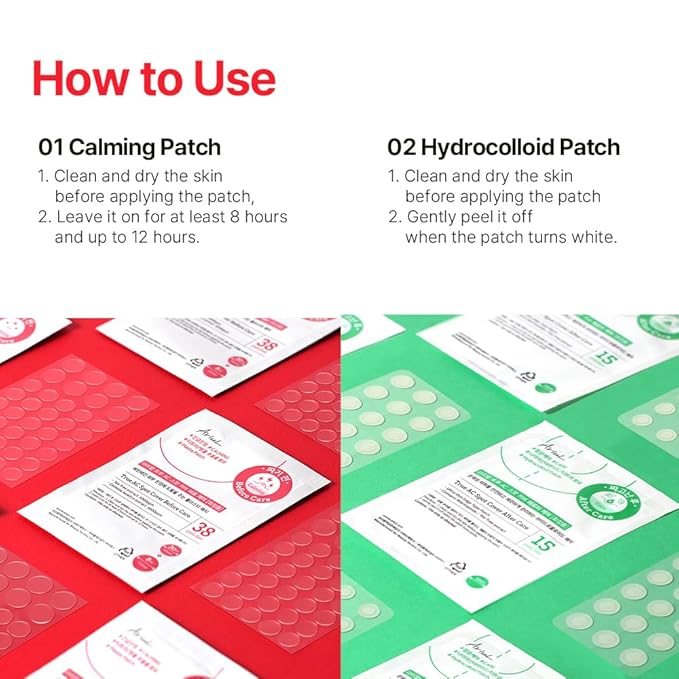 Ariul True AC Spot Cover Duo Set โ Before & After Blemish Care, Hydrocolloid Patch with Salicylic Acid, Niacinamide, Tea Tree Oil & Cica, Ultra-Thin, Korean Skin Care, 106 Patches (Red - Duo Set)