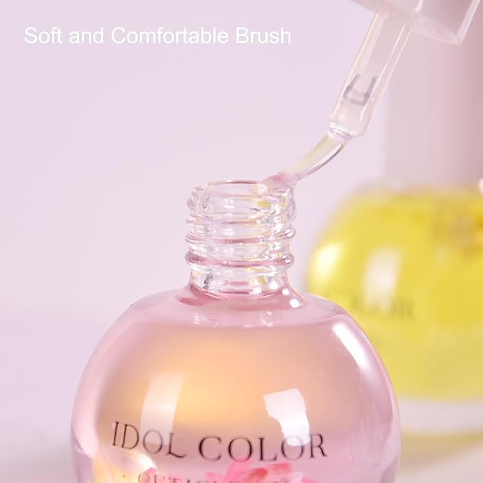 Flowery Scented Cuticle Oil, Infused with Real Flowers, Cuticle Revitalize Oil, Nail Oil For Growth And Strength, Cuticle Remover - Nail Strengthener - Cuticle Softener (0.5 fl.oz, STRAWBERRY)