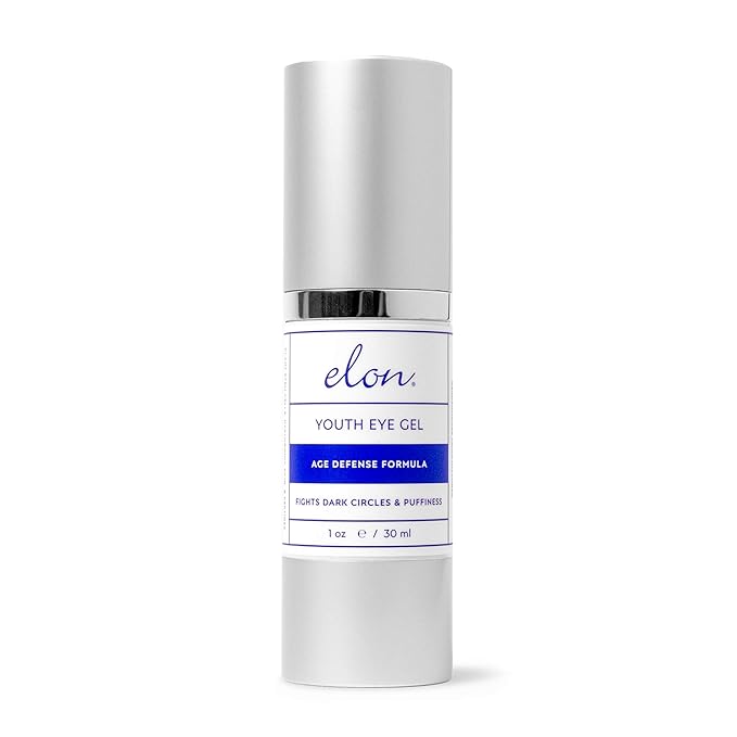Elon Youth Under Eye Gel – Hyaluronic Acid Gel w/MSM, Plant Stem Cells - Anti Aging to Fight Dark Circles– Under Eye Puffiness Reducer– For All Skin Types, No Fragrance or Parabens (1oz/30ml)