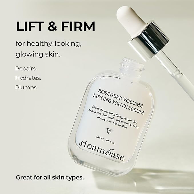 Roseherb Volume Lifting Youth Serum, 1.01 fl oz - Hydrating Peptides & Rose Herb Serum for Face, Plump, Glowy Skin | Korean Skin Care, Travel Size