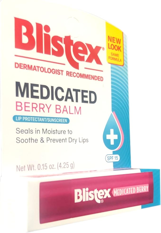 Blistex Medicated Lip Balm, Spf 15, Berry, .15-Ounce Tubes (Pack of 3)