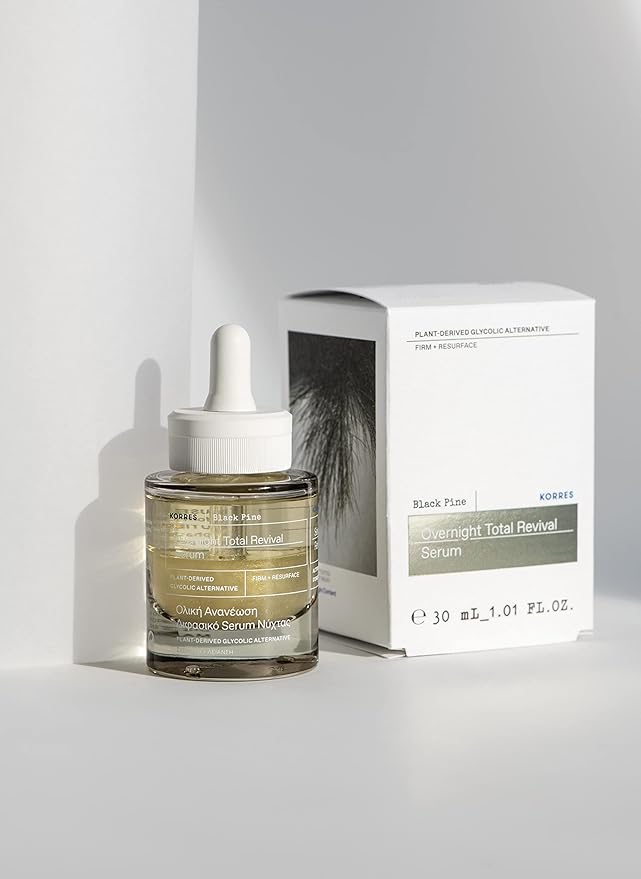KORRES BLACK PINE Night Serum for Mature Skin for the Face, Smoothes and Tightens the Skin, Dermatologically Tested; Vegan, 30 ml