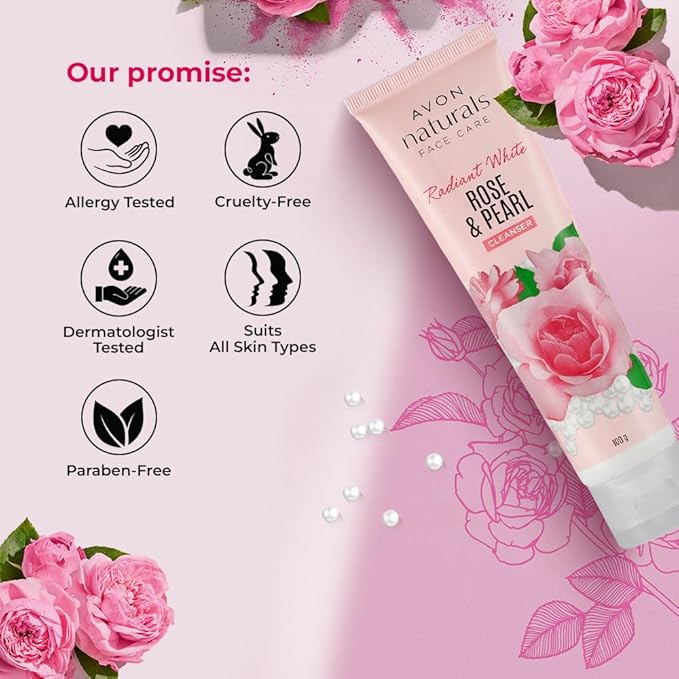 Naturals Rose & Pearl Cleanser, 100g