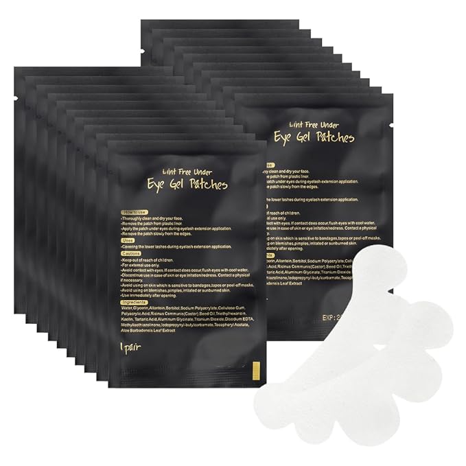 100 Pair Set Eye Gel Pads For Eyelash Extensions Lint Free Patches Beauty Tools (Black)