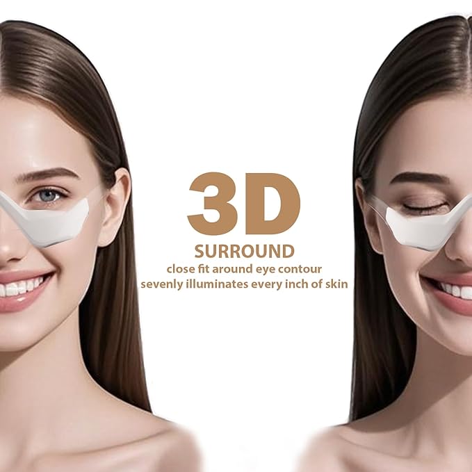 Under Eyes Light Therapy Massager Glasses, Microcurrent Eye face led red light Beauty Device under Eye Massager Eyes Bag Remover for Reduce Dark Circles Puffiness Wrinkles Relax Eye Strain