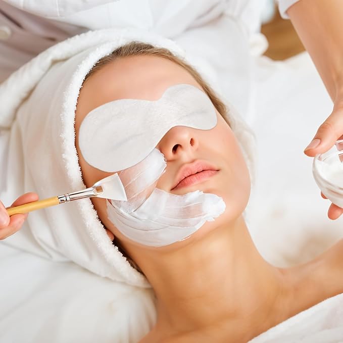 200 Sheets Disposable Facial Eye Mask Paper Non-Woven Eye Care Cotton Eye Pads Cosmetic Eye Patches Spa Eye Covers Beauty Sheets for Skincare Moisture Retention Makeup Prep DIY