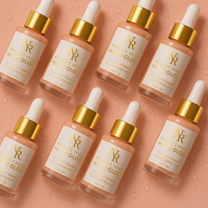 Nature's Reign Halo Glow Serum | Non-Oily Illuminating Serum with Rose Water & Snow Mushroom Extract | Natural Ingredients that Feed & Support Skin Barrier | Luxury Korean Clean Beauty 1 fl oz