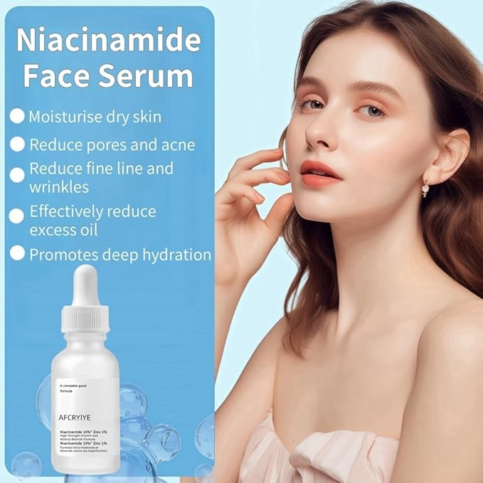 10% Niacinamide + 1% Zinc Face Serum, Nourishing & Refreshing Facial Serum , Women Serum for Oil Control and Acne 30ML/1 Fl Oz