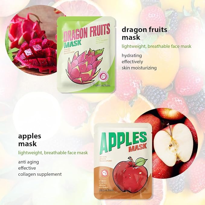 Face Sheet Mask Skincare,Hydrating Spa Face Mask For Sensitive Skin,Moisturize,Nourish for All Skin Types,Natural Skin Care Spa Face Mask for Women Men Girls,Pack of 6