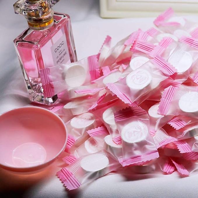 100 pcs Compressed Facial Mask Sheet Beauty DIY Disposable Mask Paper Natural Cotton Skin Care Wrapped Masks Normal Thick,Get a Small Mask Bowl, Mask Brushes