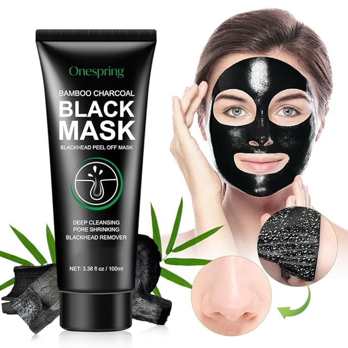Blackhead Remover Mask, Peel Off Black Mask for Men and Women, Purifying Charcoal Face Mask for Deep Cleansing Blackheads, Dirt, Pores, Excess Oil (3.38 fl. oz)