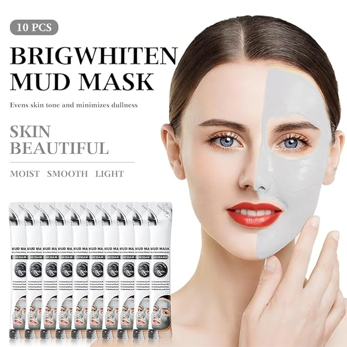 10X Collagen Anti-Aging Sleep Mask โ Active Protein Technology โ Intensive Hydration, Reduces Sagging & Dullness, Skin Care, Smooth & Whitilight, Cruelty-free (10PCS-Mud Mask-Dead sea mud White)