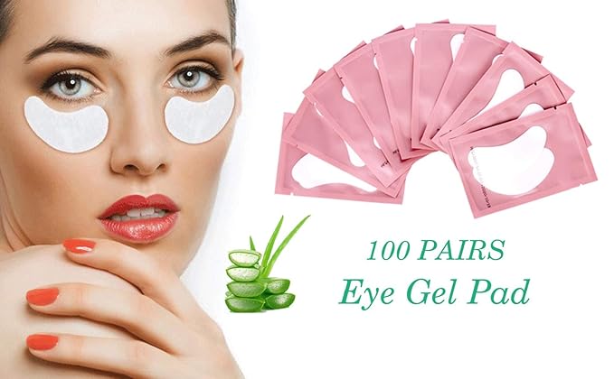 100 Pairs Set Gel pads for eyelash extensions, Comfy and Cool Under Eye Pads for Eyelash Extensions Eye Patches Beauty Tool