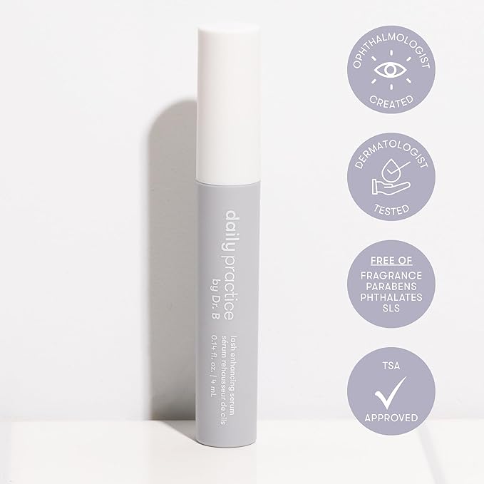 by Dr. B Lash Enhancing Serum – Peptides, Biotin, Niacinamide & Hyaluronic Acid – Paraben-Free, Phthalate-Free, Hydrating Formula, 4ml