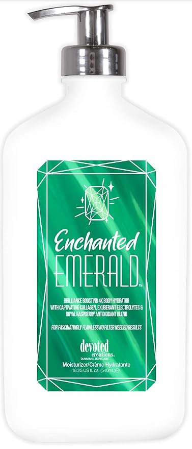 Devoted Creations Enchanted Emerald Moisturizer - Brilliance Boosting 4K Body Hydrator with Captivating Collagen, Exuberant Electrolytes & Royal Raspberry Antioxidant Blend 18.25 oz.