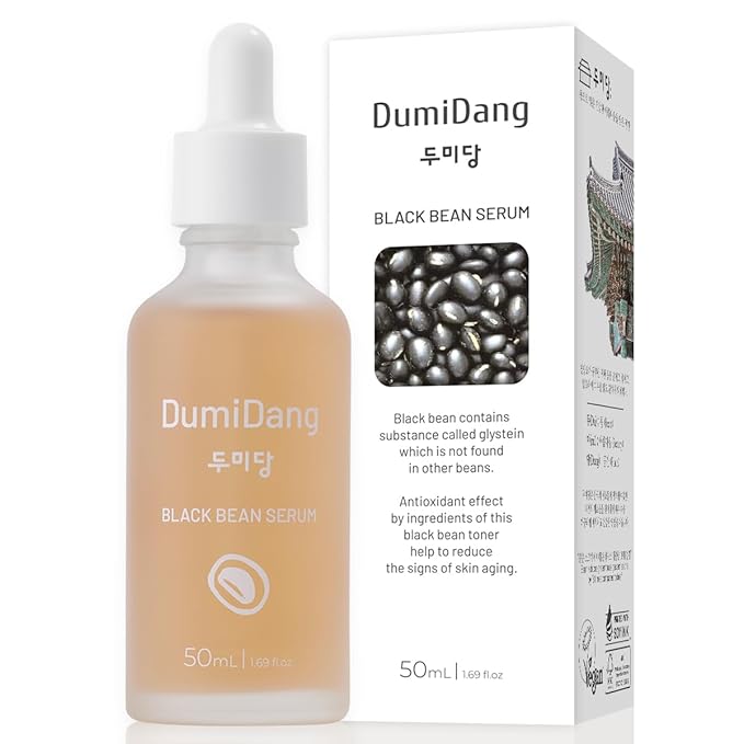 Black Bean Serum - Korean Traditional Vegan Skincare Formula, Anti-Aging and Elasticity with Fermented Black Bean Extract, Vegetable Collagen and Carrot Extract, 50mL | 1.69fl.oz.