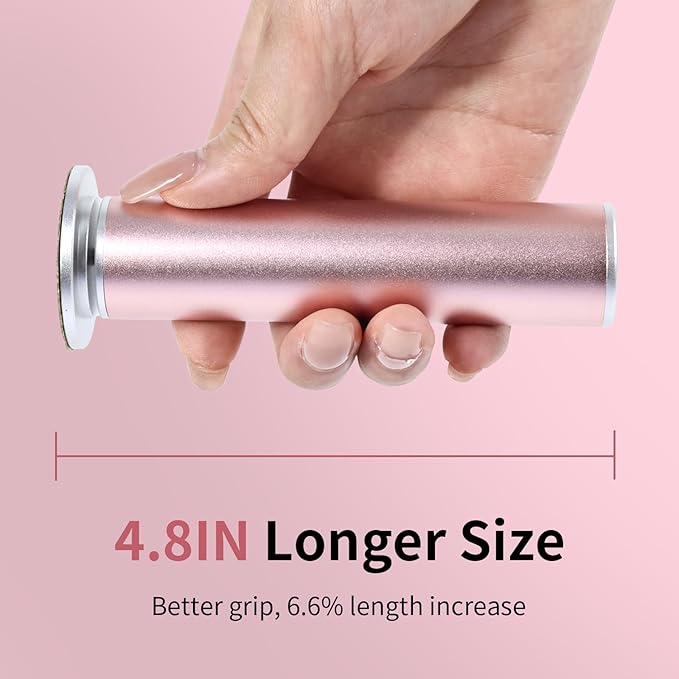 4.8IN Longer Electric Foot Callus Remover with 120pcs Sandpaper Discs, Professional Aluminum Callus Remover for Feet, Stepless Speed Control Pedicure Tools for Dead Skin