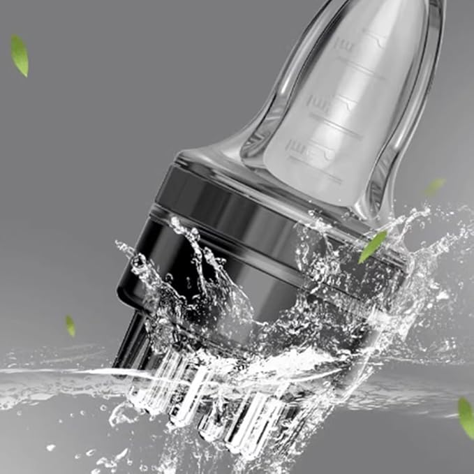 SYCOOVEN Scalp Applicator Comb for Hair Scalp Treatment, Hair Oil Root Comb Massager for Hair Growth, Essential Oil Bottle (Black)