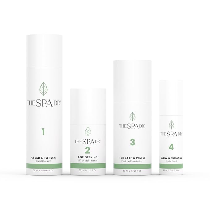 The Spa Dr. 4-Step Skin Care Kit - 30 Day Supply Self Care Kit - Anti Agin Facial Kit - Organic Skin Care - Perfectly pH Balanced