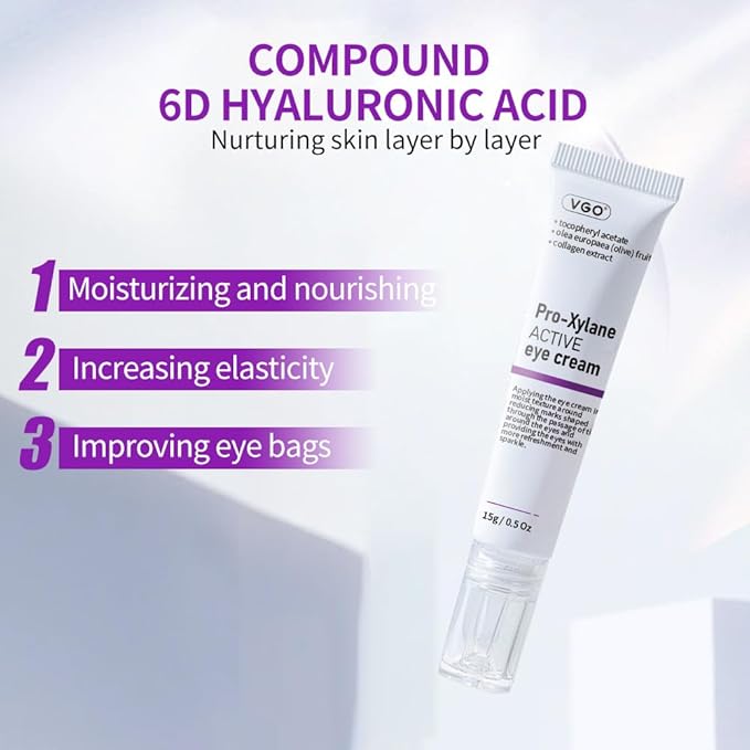 VGO Snail Mucin 92% Moisturizer 1.76 Fl Oz + Eye Cream for Dark Circles and Puffiness 0.5 Fl Oz