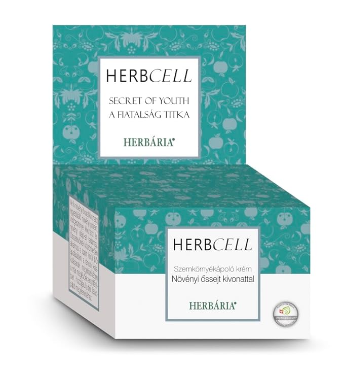 Herbal Eye Cream with Stem Cell Extract, Anti-Aging, Wrinkle-Reducing, Puffy Eye Treatment, Natural Under Eye Cream with Botanical Plant-Based Ingredients for Dark Circles & Fine Lines -1.7oz HERBCELL