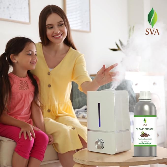 SVA Clove Bud Essential Oil – 32 Fl Oz – 100% Natural Clove Bud Oil - for Diffuser, Hair Care, Face, Skin Care, Aromatherapy, Scalp and Body Massage, Soap and Candle Making