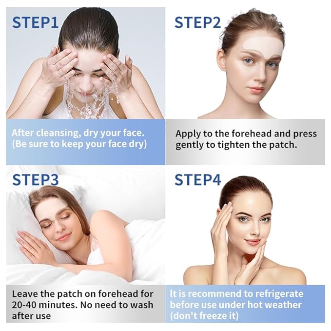 20pcs Masks | Collagen Forehead Anti-Wrinkle Treatments | Jelly Touch Mask | Skin-Friendly Hydrogel for Deep Hydration, Firming & Fine Line Reduction, Targets Forehead Wrinkles & Frown Lines