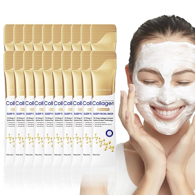 10X Collagen Anti-Aging Sleep Mask โ Active Protein Technology โ Intensive Hydration, Reduces Sagging & Dullness, Skin Care, Smooth & Whitilight, Cruelty-free (20PCS-Sleep Facial Mask)