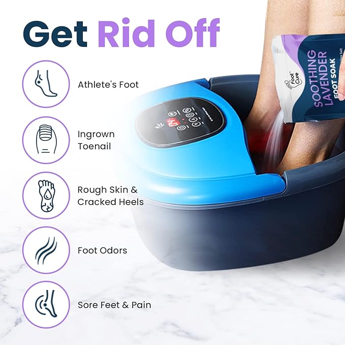 Soothing Lavender Foot Soak with Epsom Salt & Callus Remover for Feet with Extra Strength Gel & Foot Pumice Stone Set