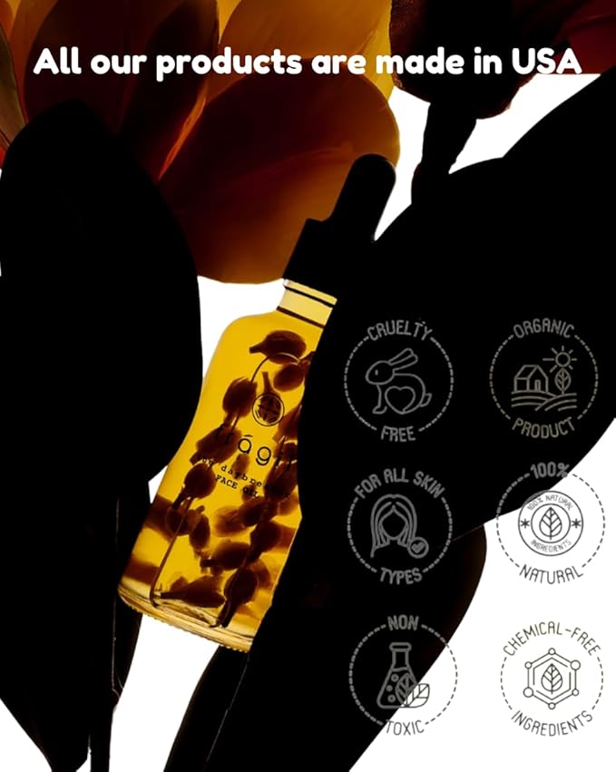 Vitamin C Glow Face Elixir, Hydrating Anti-Aging Face Oil for Sensitive Skin, Brightening & Nourishment | Organic, Plant-Based Facial Oil, Pollution Defense & Natural Glow | USA Made–1.69 fl oz